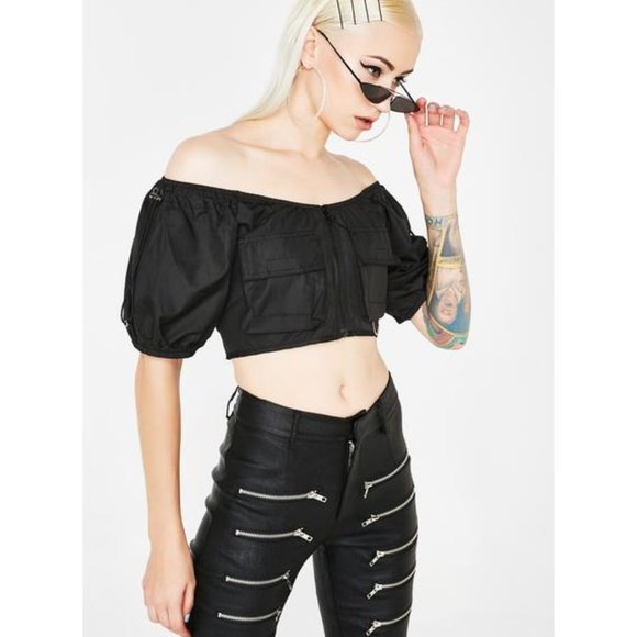 Dolls Kill Tops - Dolls Kill 'Dead Souls' crop top